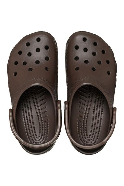 Crocs Unisex Brand Logo Άνετες καφέ παντόφλες καθημερινής χρήσης 10001-21Q