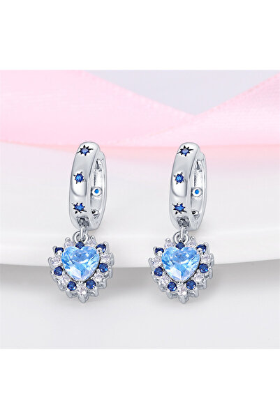 delis Elegant 925 Silver Hoop Earrings with Zirconia, Rhodium Plated, Statement Style