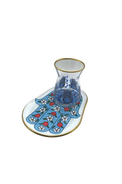 MEVLANA BAZAAR طقم شاي مزين بنقشة 2 شخص