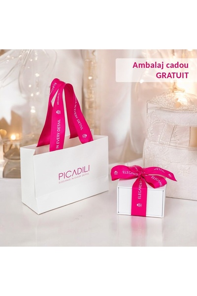 delis Cercei Threader Fluture cu Zirconii, Argint 925 Placat cu Aur, Lanț 6,5 cm, Damă JW966