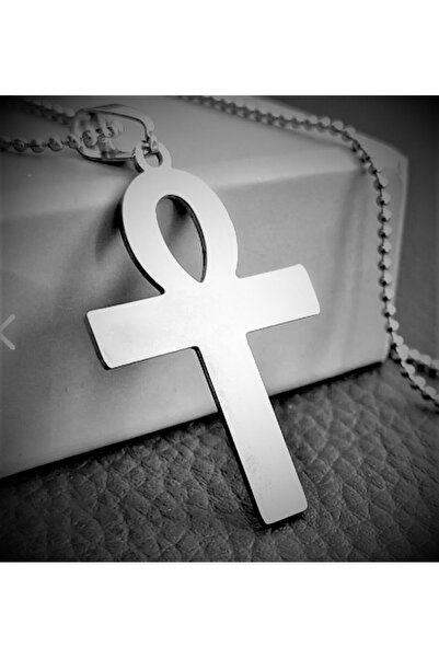 voyageaccessory Paslanmaz Çelik Antik Mısır Nil Anahtarı Ankh Kolye / 70 cm Z...