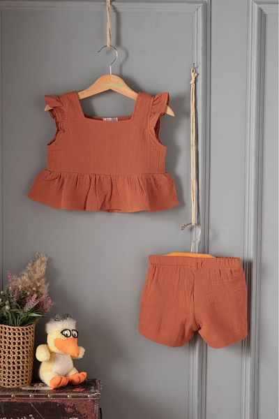 Montisu 100% Cotton Muslin Girl's Suit