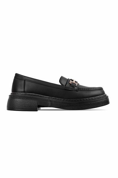 Lal Shoes & Bags Дамски мокасини с катарама Remind от златист цвят - черни