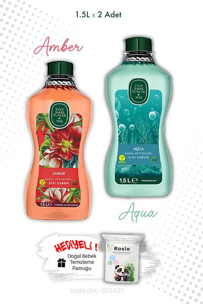 Eyüp Sabri Tuncer Aqua and Amber Liquid Soap 1.5L Eyüp Sabri Tuncer and Rosie