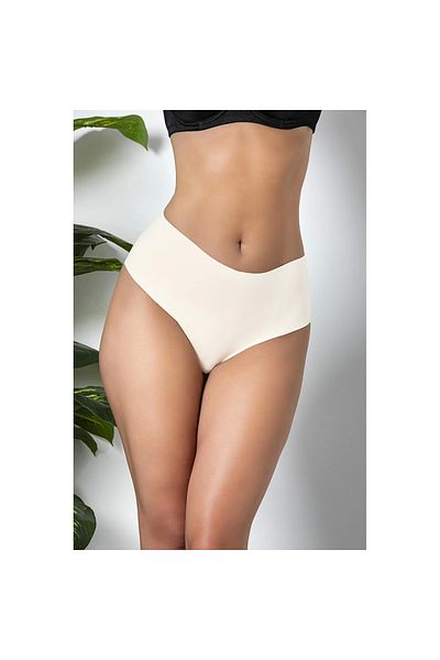 Marsilyan - Pack of 3 Seamless, Non-Marking, Laser Cut, High Waist Slip Panties Ecru (Mgp21263)