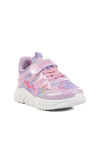 WALKWAY Lilac Pink Velcro Mesh Lightweight Girls' Sports Shoes 2320 F