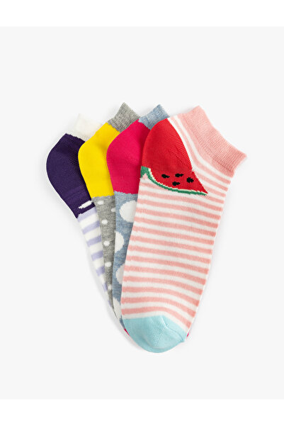Koton Комплект от 4 многоцветни чорапи до глезена на точки
