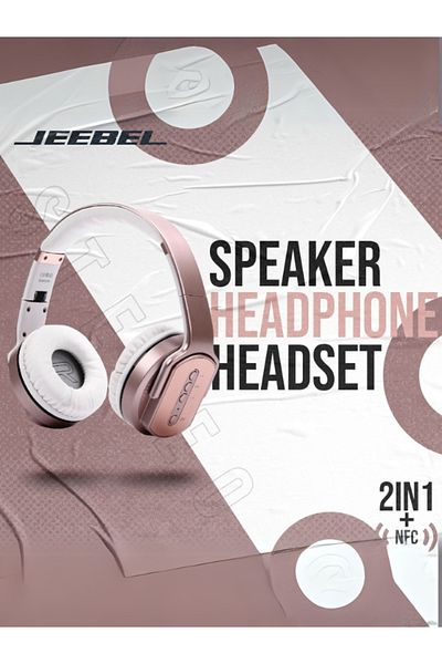 Jeebel | Wireless Bluetooth Headphone & Dual Speakers, 14H Playtime, Deep Bass, Twist-Out Feature|RG