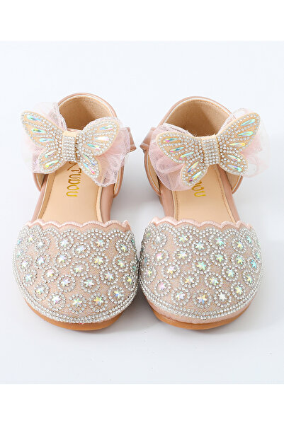 Mark & Mia حذاء حفلات من مارك وميا ستون مزين بتفاصيل الفراشة - وردي