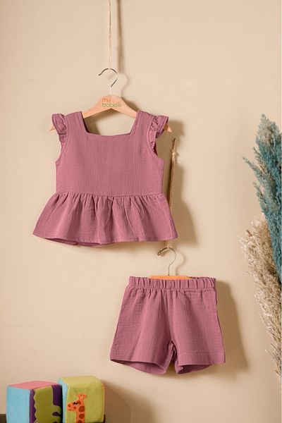 Montisu 100% Cotton Muslin Girl's Suit