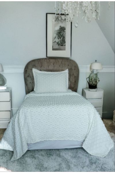 baladı home ev tekstil home collection Single Pompom Bed Set - 2 Pieces Boxed, Ve 1 Pillow Kiilif