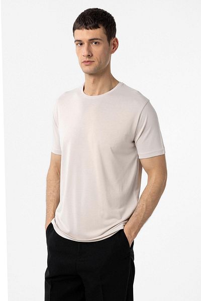 Antioch Stone Regular Fit Modal Technical Fabric Men's T-Shirt