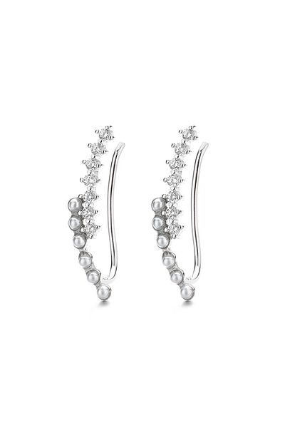 delis Manșete Cercei Argint 925, Jw684, Model Elegant, Placat Cu Rodiu