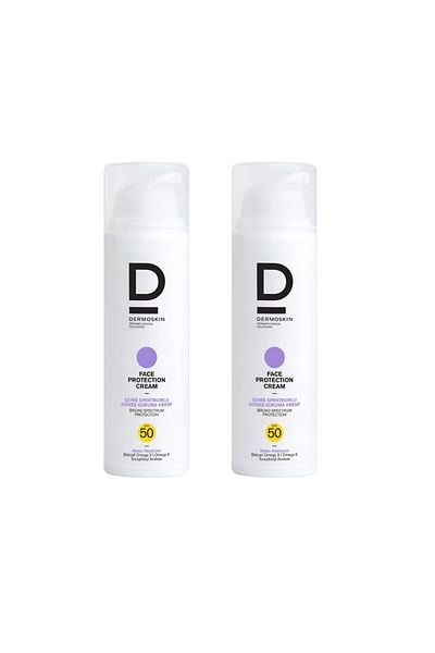 Dermoskin Face Protection SPF 50+ Sunscreen Cream 50ml Advantage Pack of 2