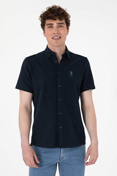 U.S. Polo Assn. Men's Navy Blue Knitted Shirt 50300367 -Vr033