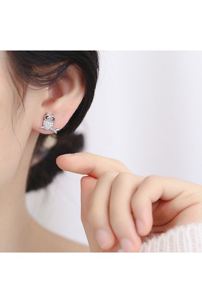 delis Cercei Argint 925, Jw758, Model Bufnita, Placati Cu Rodiu