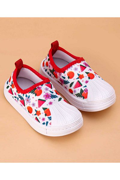 Cute Walk by Babyhug Cute Walk by Babyhug Slip On Casual Shoes with Watermelon Print - Red & White