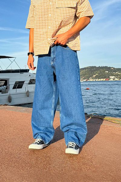 Flaw Wear Blue Baggy Jeans - Basic Design