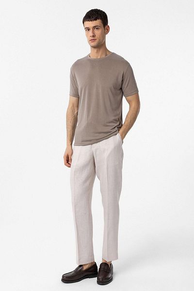 Antioch Beige Regular Fit Modal Technical Fabric Men's T-Shirt