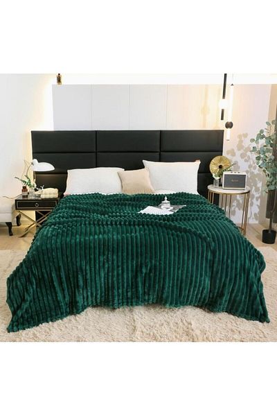 OEM Cocolino blanket, for double bed, Uni, 2 persons, 200x230cm, Glass Green