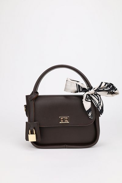 NOTHING Brown Charm Detailed Women's Shoes with Scarf Dress and Bag Teo