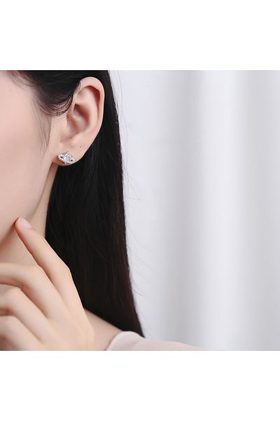 delis Cercei Argint 925, Jw822, Model Inima, Placati Cu Rodiu