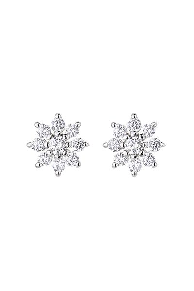 delis Cercei Argint 925, Jw1263, Model Floare, Placati Cu Rodiu