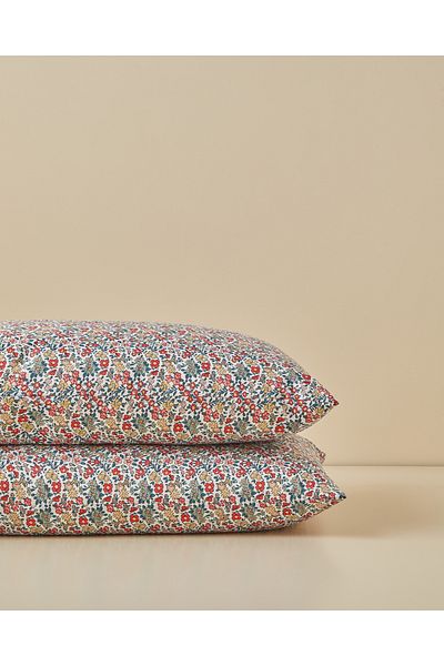 English Home Posy Garden Easy-Iron 2-Piece Pillow Case 50X70 cm Red - Green
