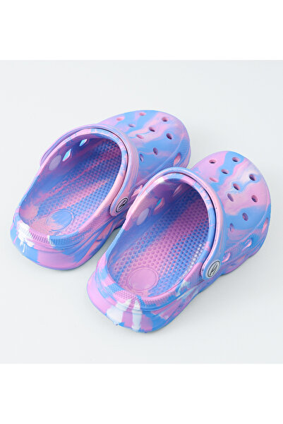 SAPS SAPS Marble Pattern Back Strap Closure Clogs - Purple