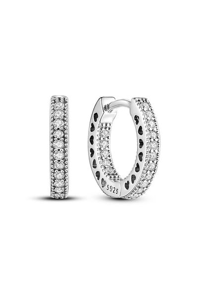 delis Cercei Argint 925, Jw488, Model Cerc Cu Zirconiu, Placati Cu Rodiu