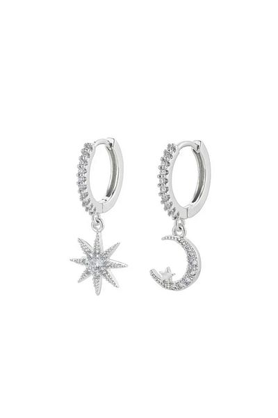 delis Cercei Argint 925, Jw952, Model Luna Si Soare, Placati Cu Rodiu