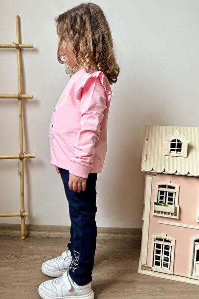 Breeze Kız Çocuk Eşofman Takım Sevimli Tavşancık Baskılı 3-8 Yaş, Pembe