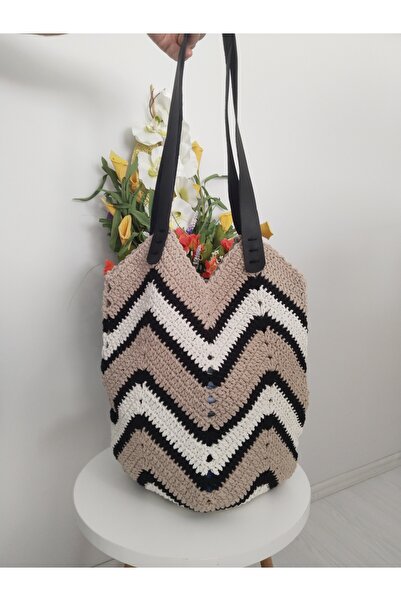 8 Ekim Tasarım Atölyesi Bohemian Hand Knitted Tulip Bag