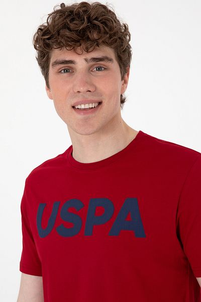 U.S. Polo Assn. Ανδρικό μπλουζάκι με κανονική εφαρμογή Crew Neck Claret Red Basic 50297988-VR014
