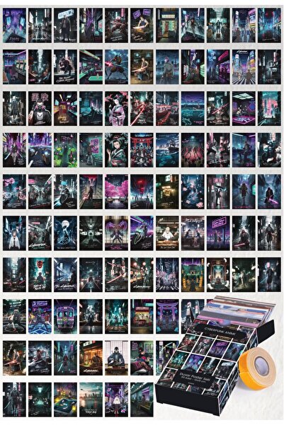 GUGUK Cyberpunk Anime 99 Adet Duvar Poster Seti Oda Dekoru