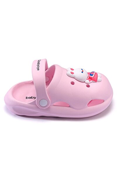 Babyoye Babyoye Bunny Detailed Clogs with Back Strap Closure - Pink