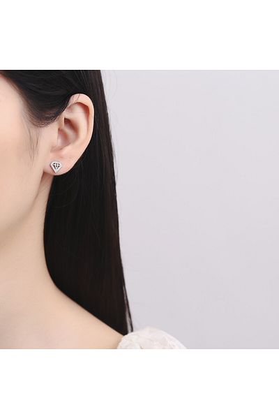 delis Cercei Argint 925, Jw771, Model Diamant, Placati Cu Rodiu