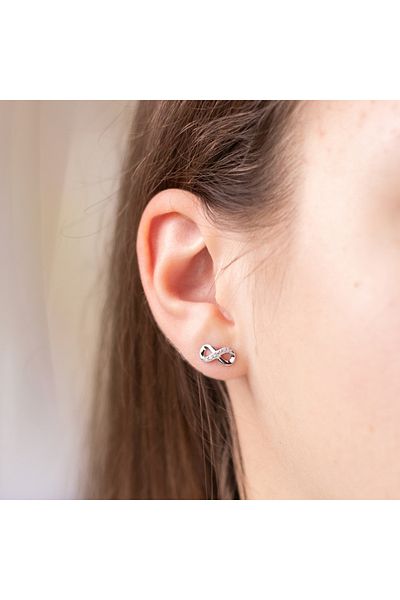delis Cercei Argint 925, Jw909, Model Infinit, Placati Cu Rodiu