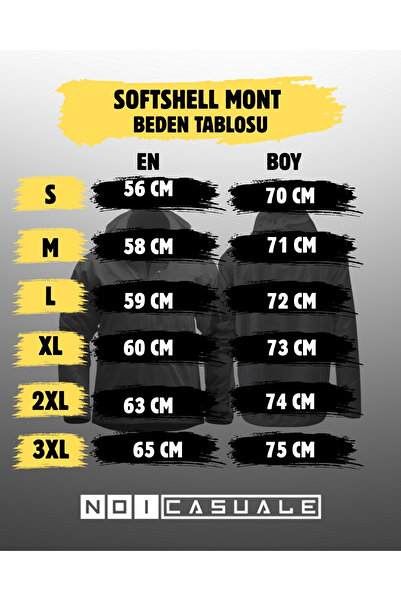 NoiCasuale Yağmur Rüzgar Su Geçirmez İçi Polarlı Kol Cep Detaylı Bilek Cırtlı Softshell Mont