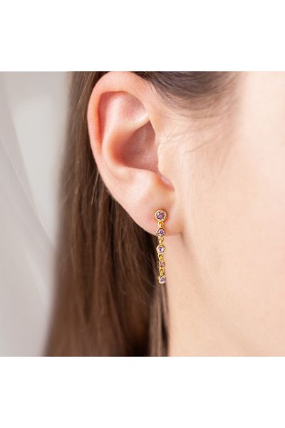 delis Long Earrings 925 Silver, Jw1036, Elegant Model, Gold Plated