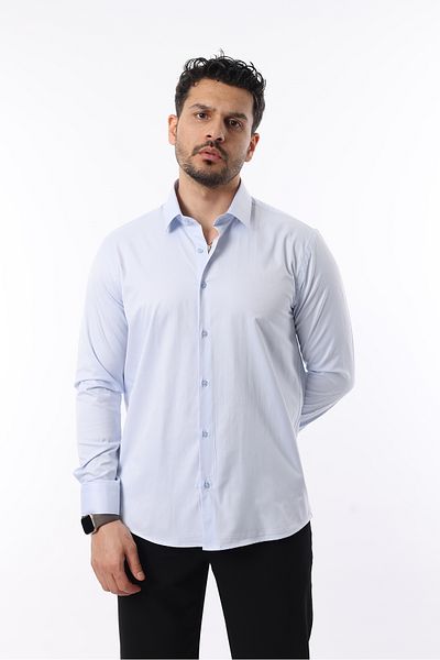 İDS COLLECTİON Extra Lycra Modern Slim Fit Satin Fabric Long Sleeve Men's Shirt