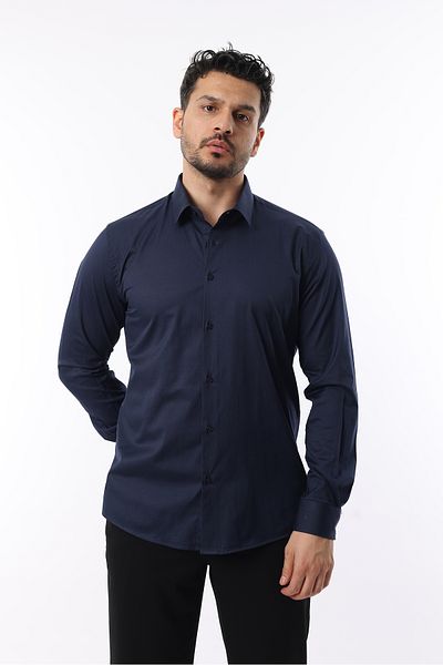 İDS COLLECTİON Extra Lycra Modern Slim Fit Satin Fabric Long Sleeve Men's Shirt