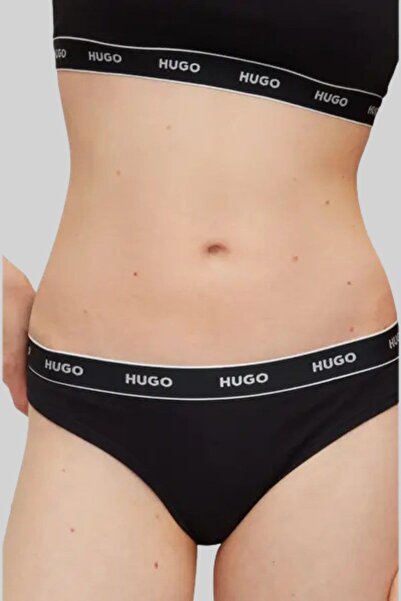 Hugo Boss 3'lü Paket Şerit Kadın Tanga Siyah