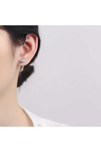 delis Cercei Argint 925, Jw763, Model Floare, Placati Cu Rodiu