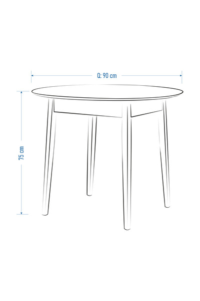 VİLİNZE Avanos Yuvarlak Sabit Mdf Mutfak Masası - Q90 Cm