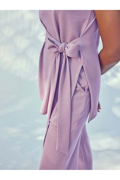 The Label Life Lilac Knit Front Tie Top – Stylish & Versatile