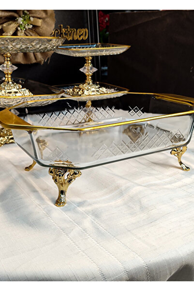 SEÇKİNEV Zamansız 5 Parça Gold Masa Sunum Seti