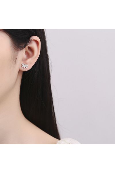 delis Cercei Argint 925, Jw697, Model Libelula, Placati Cu Rodiu