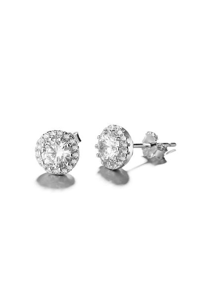delis Cercei Argint 925, Jw783, Model Zirconiu Alb, Placati Cu Rodiu