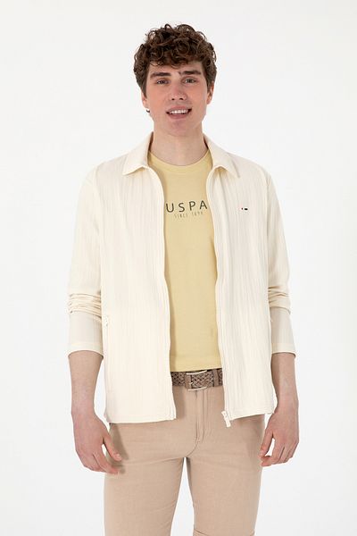 U.S. Polo Assn. Men's Cream Knitted Cardigan 50299754 -Vr071